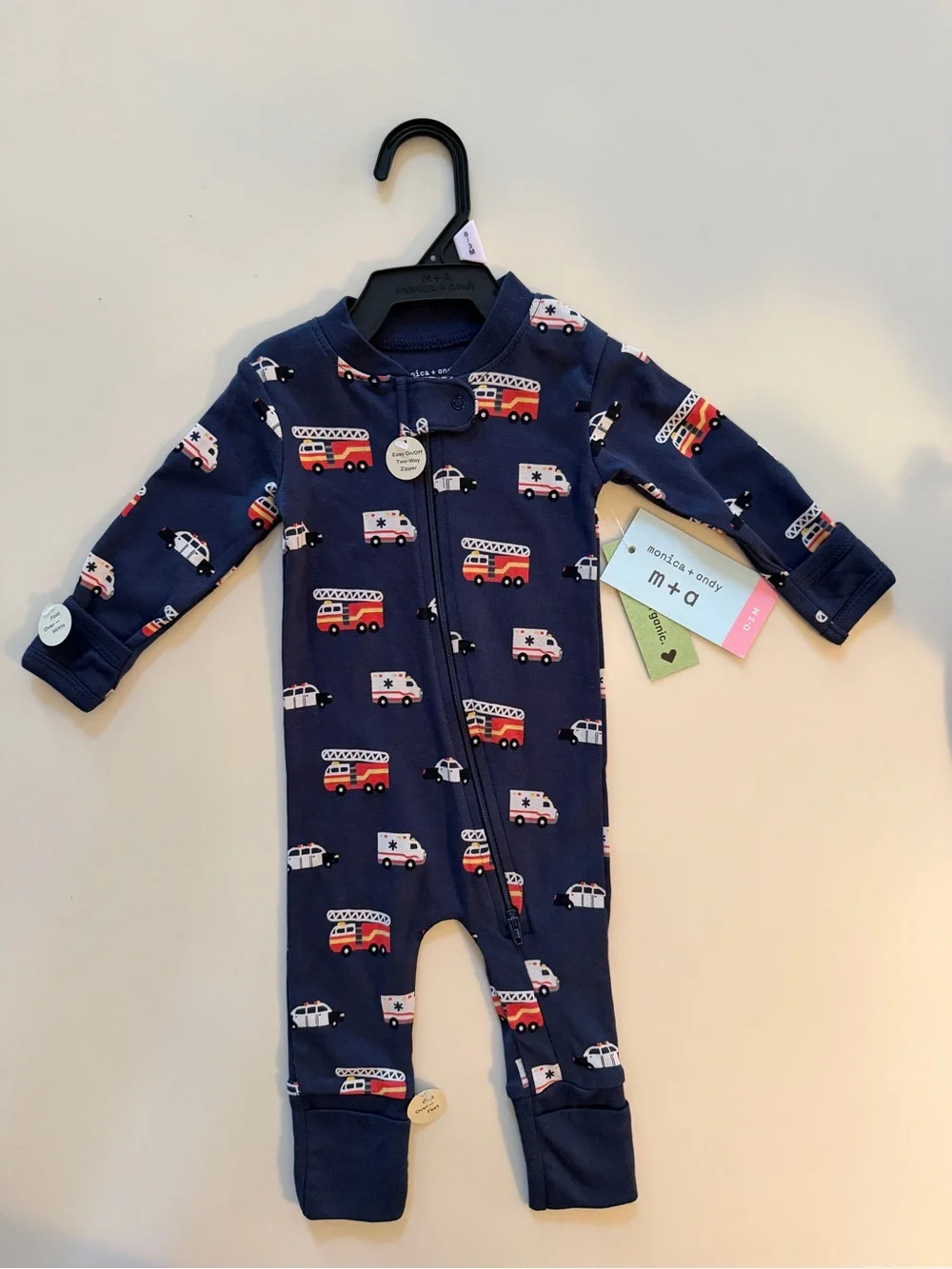 NWT Monica + Andy Organic Cotton Pajamas Lot (3 Pairs) 0-3M